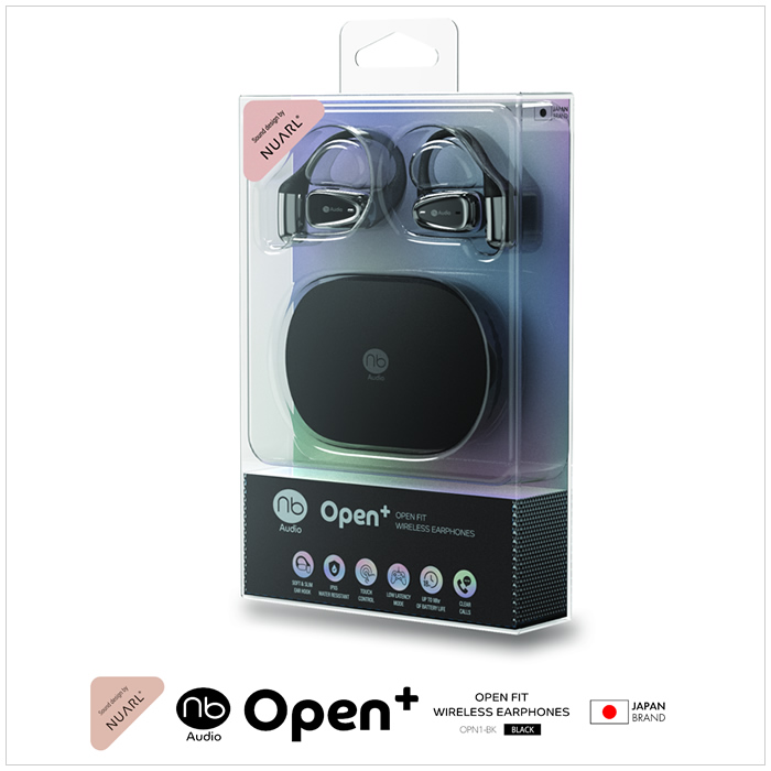 nb Audio オープンイヤー型 完全ワイヤレスイヤホン Open+ OPN1-BK ブラック
