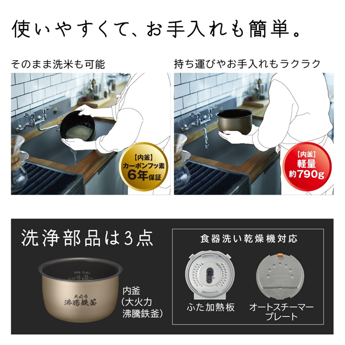 ふっくら御膳 日立 炊飯器 5.5合炊き 圧力IH炊飯器 圧力＆スチーム RZ