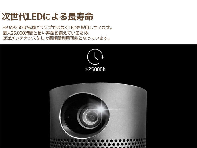 日本HP モバイルプロジェクター HP MP250-SW 無線LAN Wi-Fi ステレオ