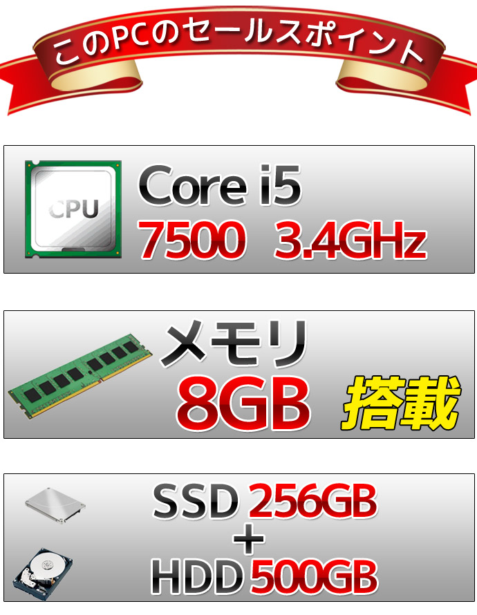 デスクトップPC 本体 Windows10 DELL Optiplex 5050 SFF Core i5 7500