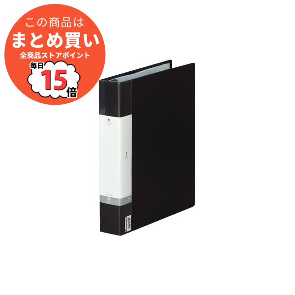 （まとめ） リヒトラブ リクエスト・クリヤーブック A4判タテ型（35ポケット）・30穴 G3803-24 黒 1冊入 〔×2セット〕