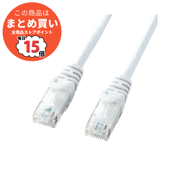 （まとめ）サンワサプライ カテゴリ6UTPLANケーブル ホワイト 2m LA Y6 02W 1本〔×5セット〕 :ds 2142093:PCメイト