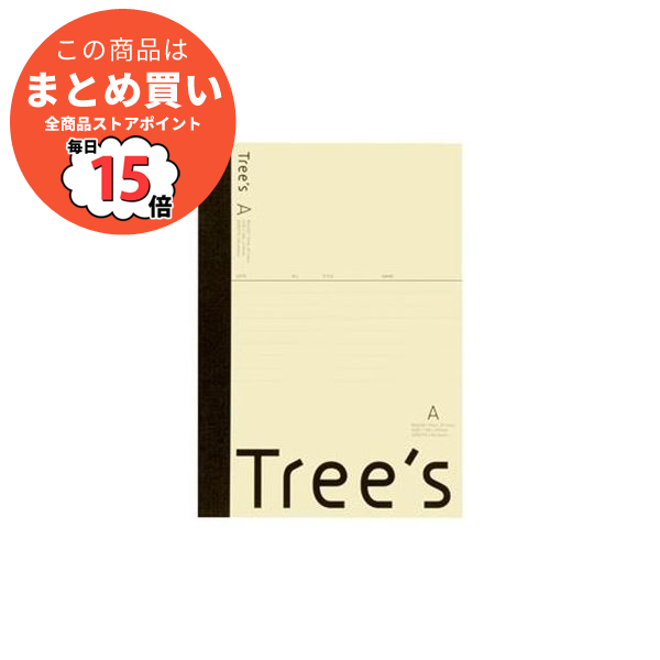（まとめ）キョクトウ・アソシエイツ Trees A5 A罫 30枚 クリーム〔×100セット〕