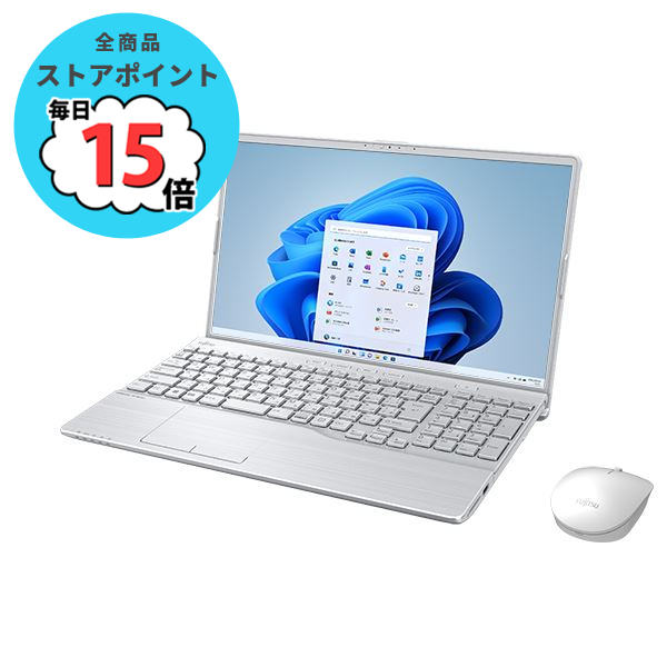 FUJITSU LIFEBOOK AH53/G2 ファインシルバー  (Corei7-1260P/8GB/SSD・512GB/Blu-ray/Win11Home64/Office Home ＆Business  2021(個人向け)/15.6型) FMVA53G2S 04