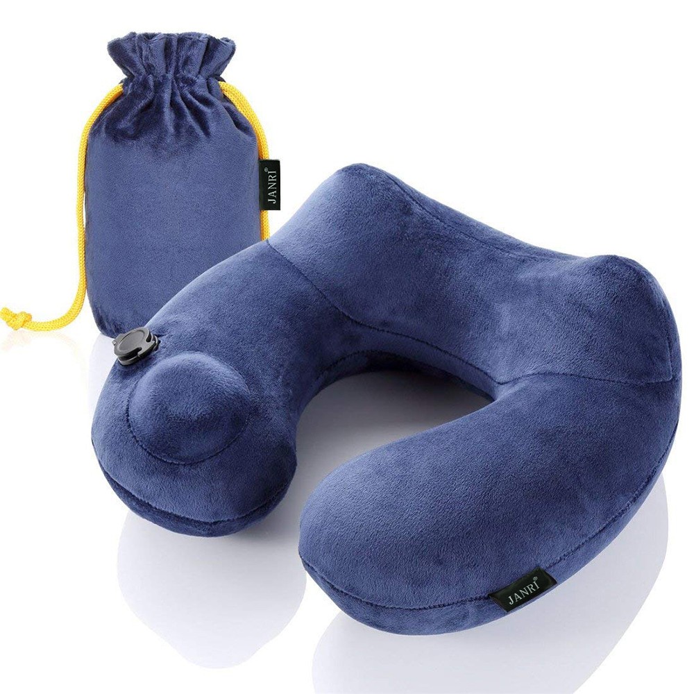 ネックピロー U型 首枕 洗える 枕 手動プレス式膨らませる 携帯枕 