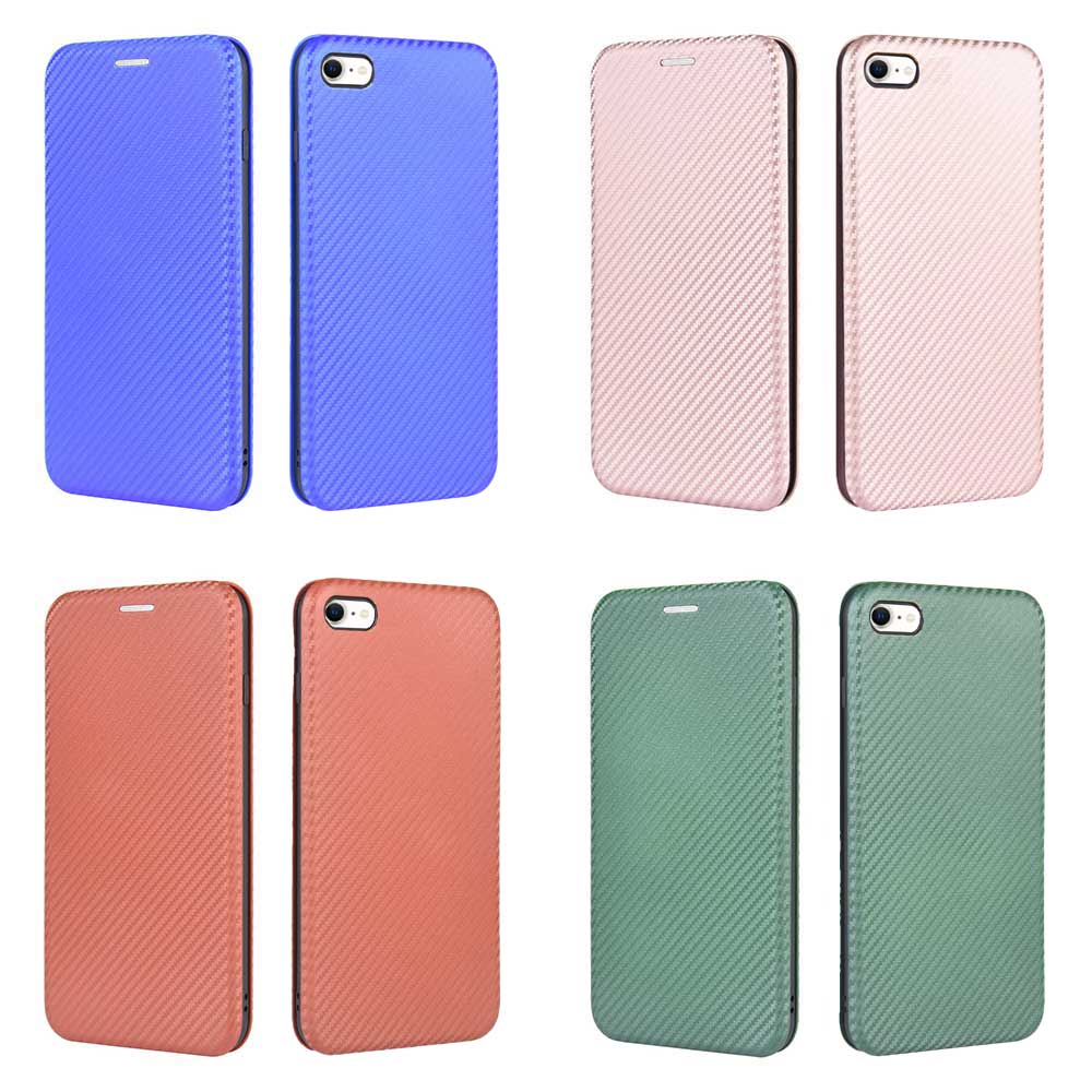 iPhone SE2 SE3 iPhone7/8 4.7inch 手帳型 カーボンファイバー