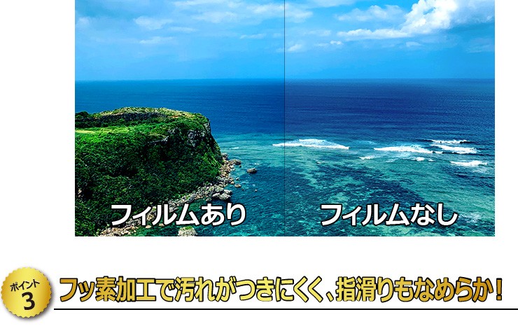 【ポイント3】　フッ素加工で汚れがつきにくく、指滑りもなめらか！