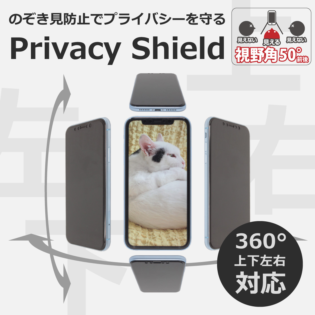 arrows Alpha2 (F-51G/M10) 対応 Privacy Shield 保護 フィルム 覗き見防止 反射低減 日本製 関連画像4