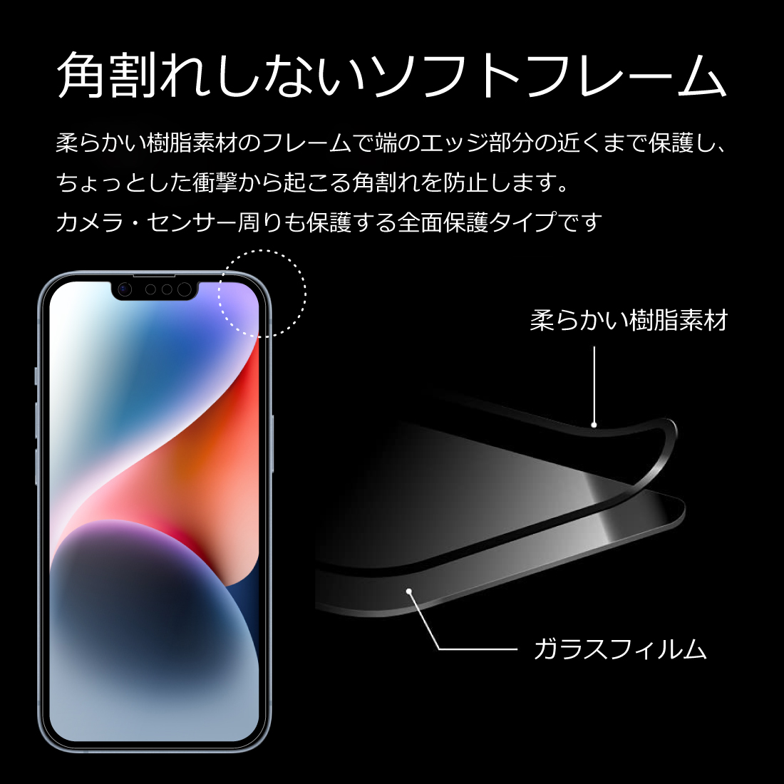 iPhone 14シリーズ用 9H高硬度 強化ガラスフィルム【光沢/アンチグレア】｜pdar｜11