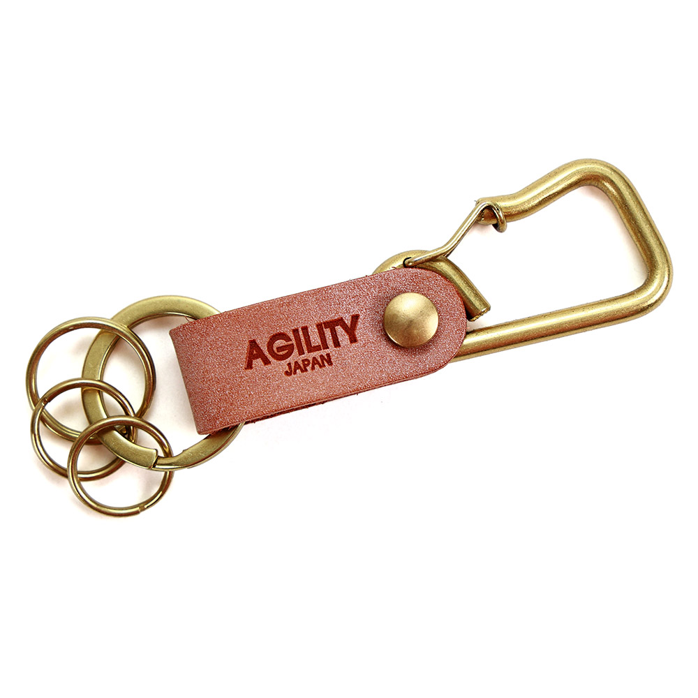 【ネコポス】カラビナ レザー 革 キーホルダー ベルトループ 小物 キーリング 牛革 ターコイズブルー AGILITY affa アジリティアッファ ブローシュ[M便 9/10] | AGILITY | 02
