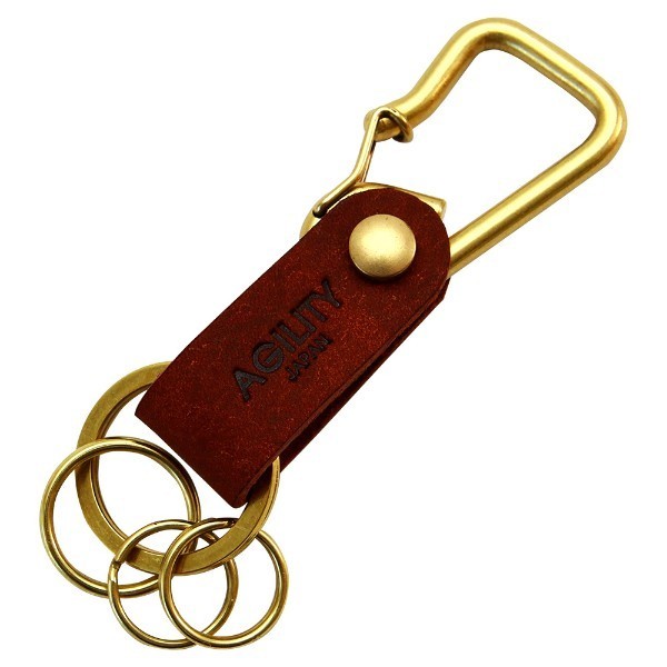 【ネコポス】カラビナ レザー 革 キーホルダー ベルトループ 小物 キーリング 牛革 AGILITY affa アジリティアッファ ブローシュ[M便 9/10] | AGILITY | 02
