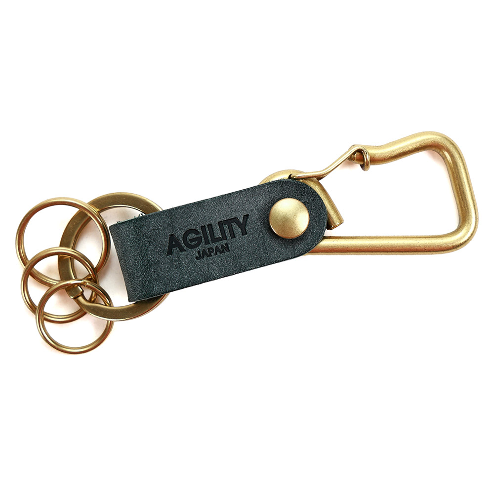 【ネコポス】カラビナ レザー 革 キーホルダー ベルトループ 小物 キーリング 牛革 ターコイズブルー AGILITY affa アジリティアッファ ブローシュ[M便 9/10] | AGILITY | 03