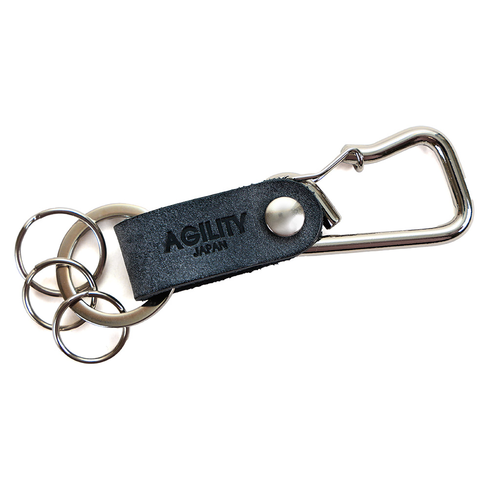 【ネコポス】カラビナ レザー 革 キーホルダー ベルトループ 小物 キーリング 牛革 ターコイズブルー AGILITY affa アジリティアッファ ブローシュ[M便 9/10] | AGILITY | 04