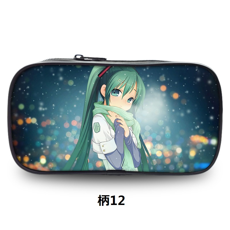 初音ミク Miku 初音未来 ペンケース グッズ 文房具 マルチポーチ筆箱 文具 鉛筆 小物収納 サック 大容量 多機能 軽量 通学 ペンシルケース化粧 ポーチ 男女兼用｜peaceful365｜13