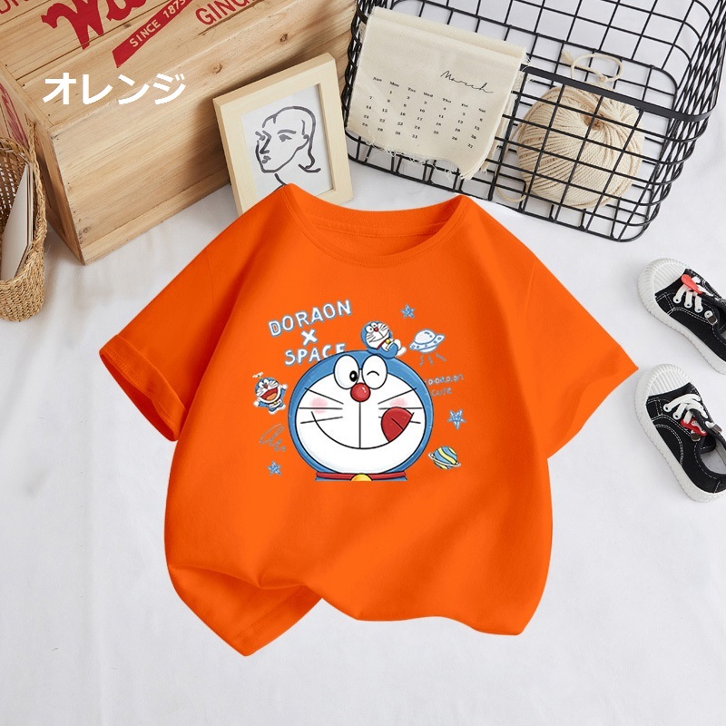 ドラえもん Tシャツ キッズ トップス カットソー ペアルック 綿100% 半袖 丸首 tシャツ 子...