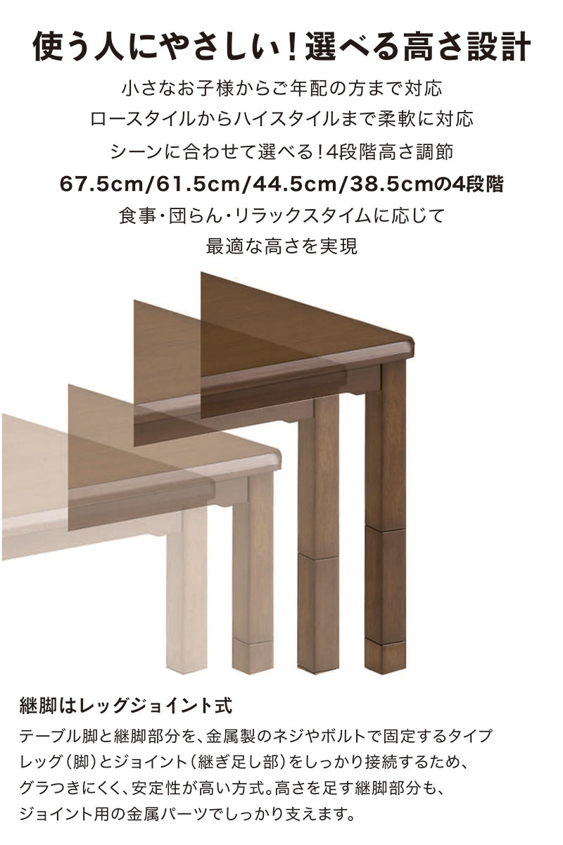 ダイニングこたつ セット 4人掛け 長方形 コタツテーブルセット 6点セット ハイタイプ 回転チェア キャスター付き