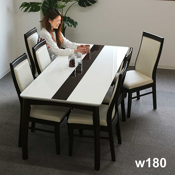 ダイニングテーブルセット 6人用 7点セット 食卓テーブルセット 鏡面 ホワイト 白 モダン :KS-811:家具通販 ぴぃーす - 通販 -  Yahoo!ショッピング