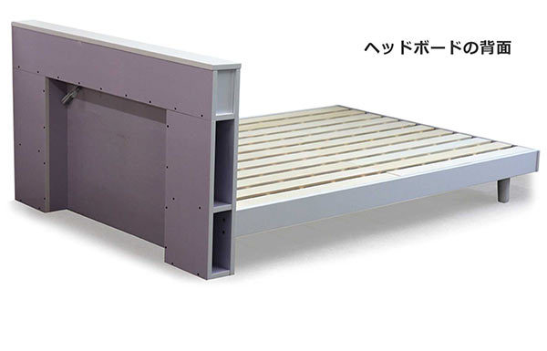 ダブルベッド マットレス付き すのこ 鏡面ホワイト おしゃれ コンセント付き 宮付き 北欧 モダン 木製