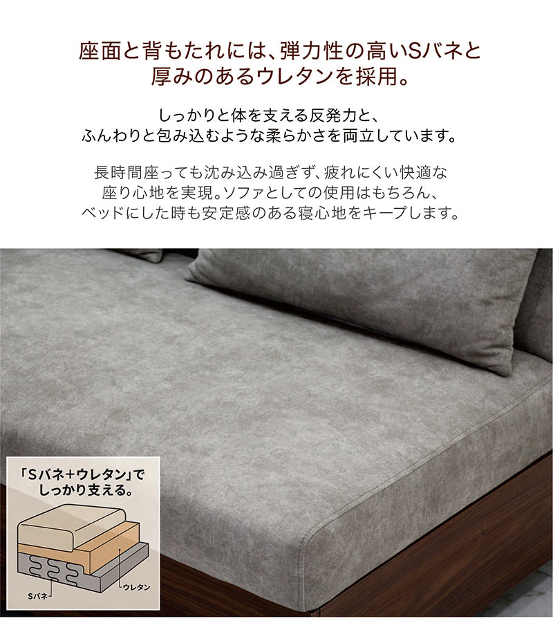 カウチソファー収納付き 3人掛け 座面広い ソファー ソファベッド ハイバック エコテックス おしゃれ 北欧