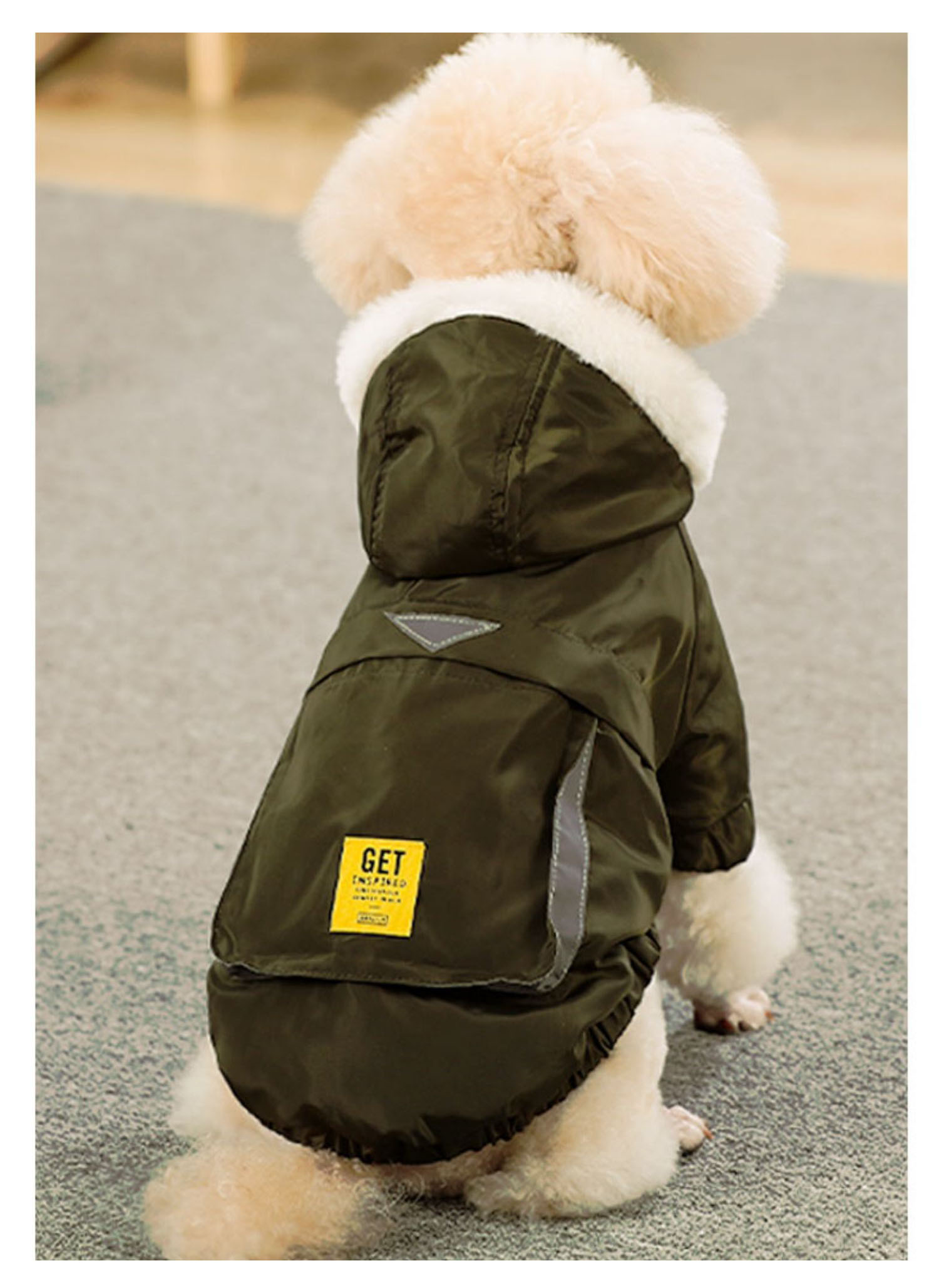 犬の服 冬用 ダウンジャケットベスト コットンコート 二つの足 フード