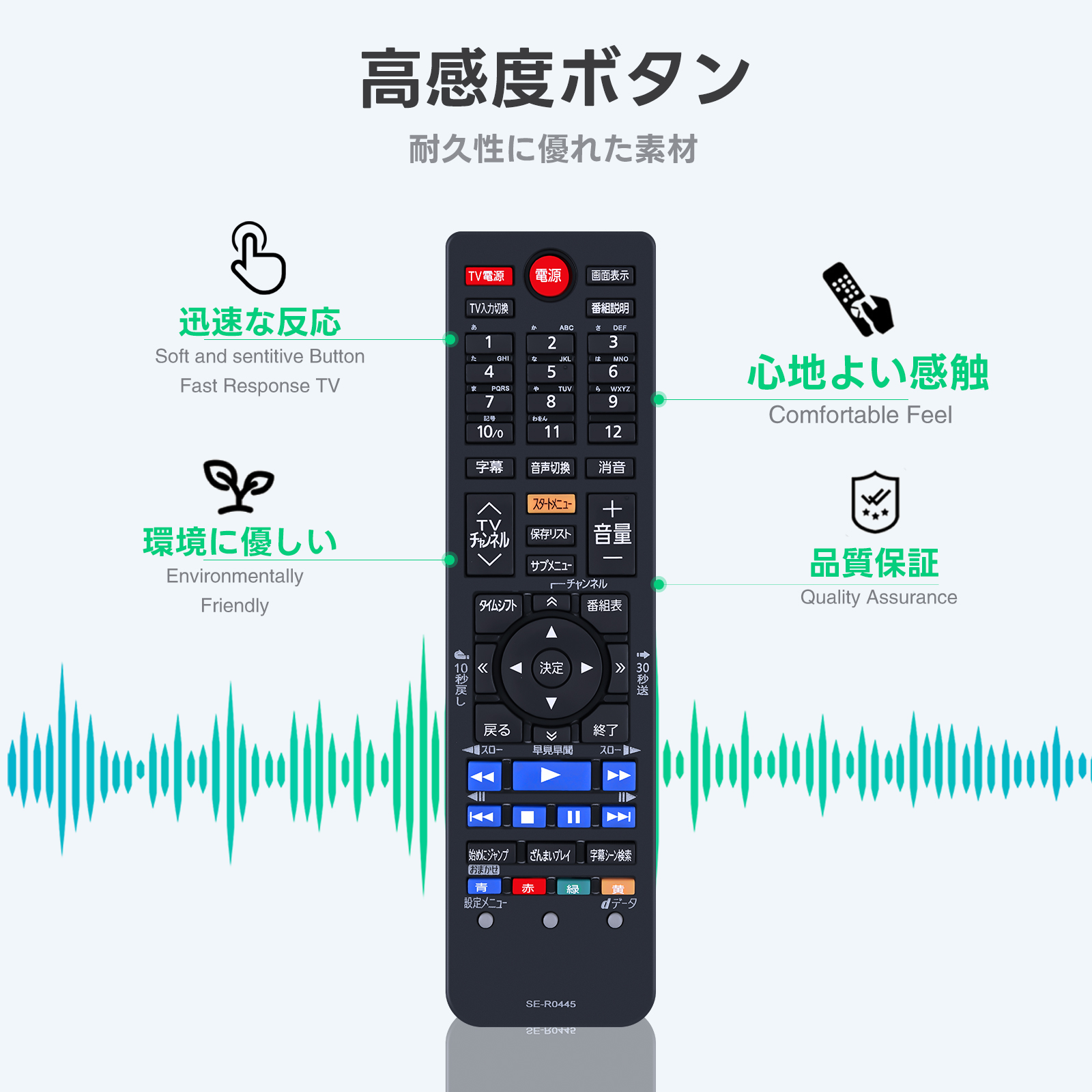 ブルーレイレコーダーリモコン SE-R0445 for TOSHIBA 東芝ブルーレイ