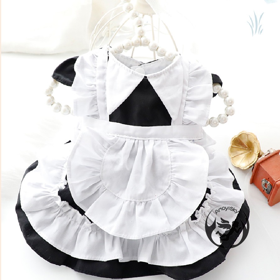 犬服 春 夏 春用 夏用 メイド風バブル袖が可愛いワンピース ワンピース スカート フリル 袖なし 抜け毛防止 犬服 Ha 1053 E ピーチ ストア 通販 Yahoo ショッピング
