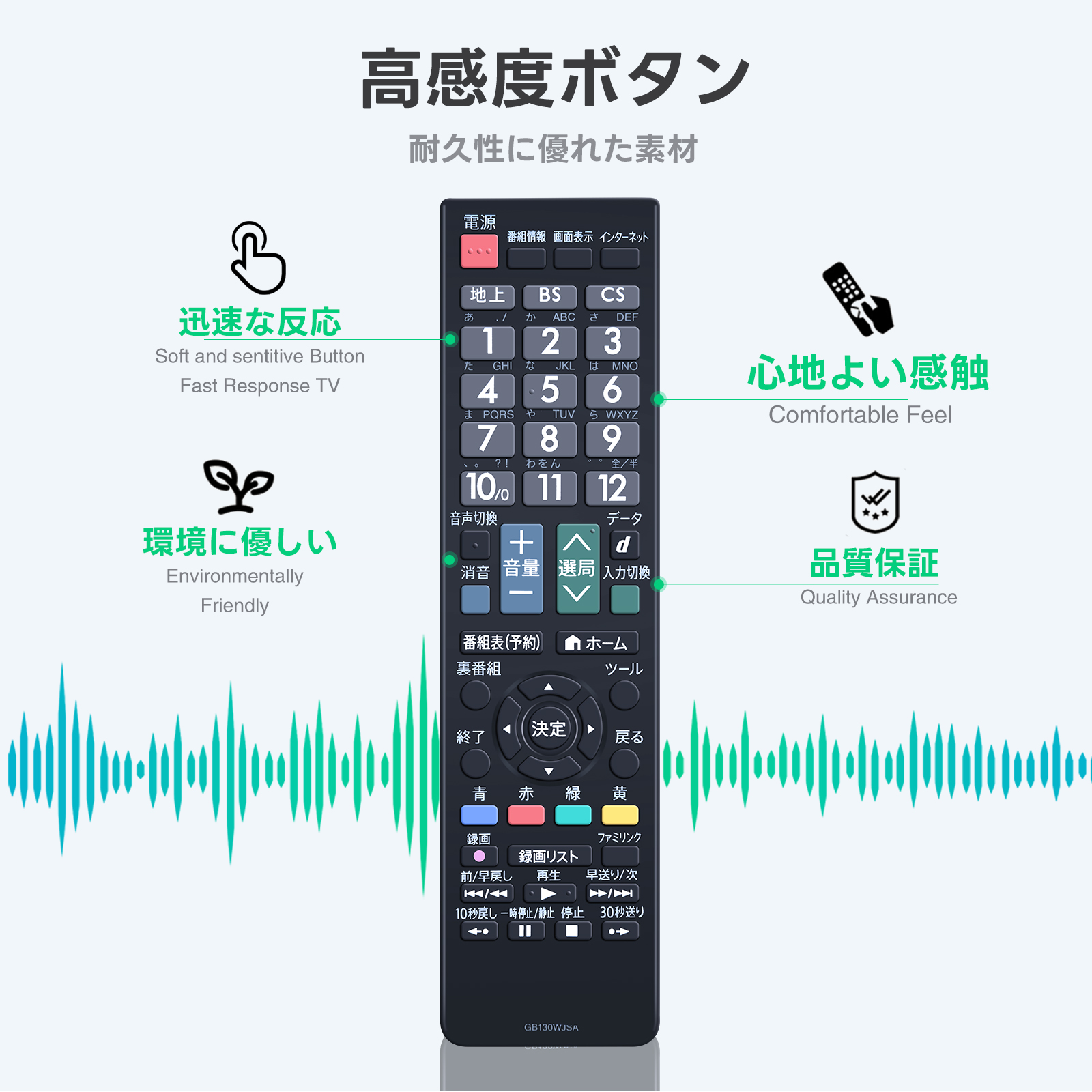 テレビリモコン GB130WJSA for SHARP シャープ AQUOS 液晶テレビ