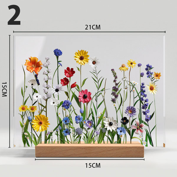 アクリルスタンド アクリルプレート ステンドグラス風 北欧風 花柄