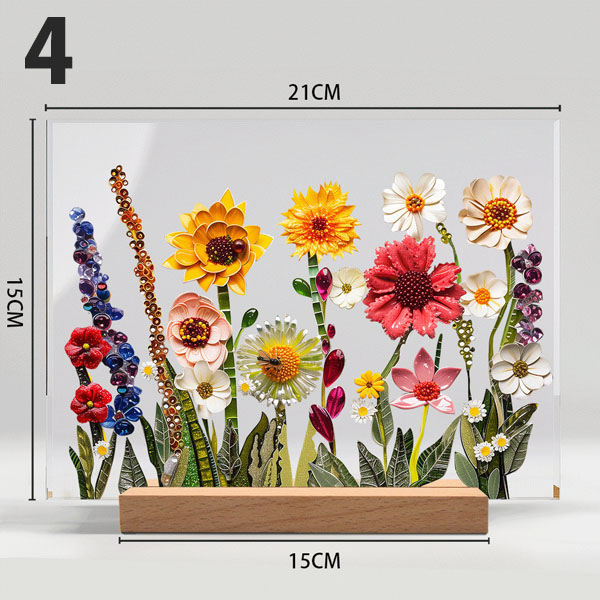 立体的な花柄アクリル画 立体的な花柄アクリル画