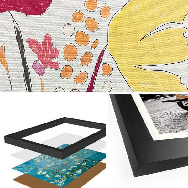 単品 33×43cm アートパネル 枠付き フレーム絵画 ポスター 抽象花柄