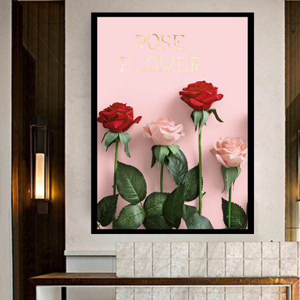 3枚セット 33×43cm アートパネル 枠付きフレーム絵画 バラ 薔薇 