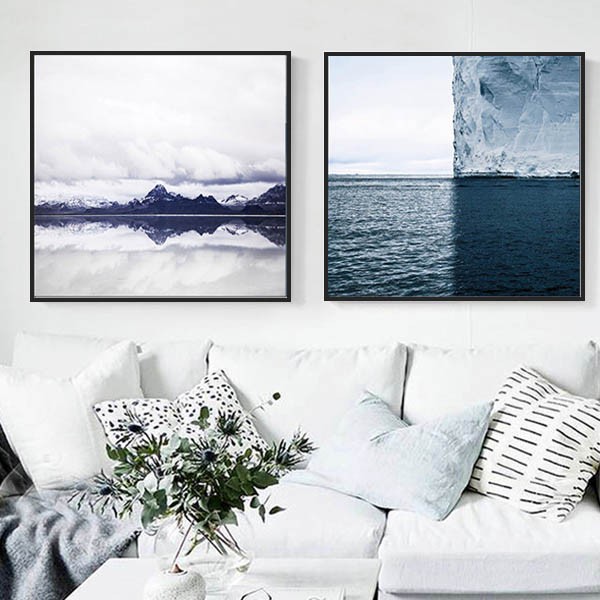 選べるサイズ 2枚セット アートパネル フレーム絵画 氷河 海 北欧