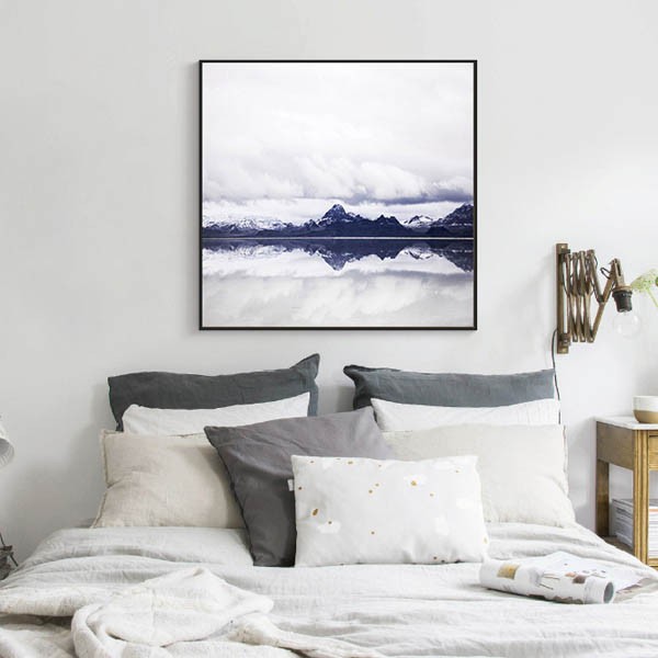 選べるサイズ 2枚セット アートパネル フレーム絵画 氷河 海 北欧 正方形 モダン 風景画 壁掛け インテリア絵画 ウォールデコ