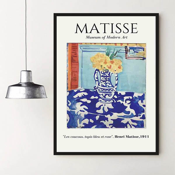 マティス油画抽象絵画 壁掛け 単品 33×43cm アートパネル 枠付き フレーム絵画 マティス