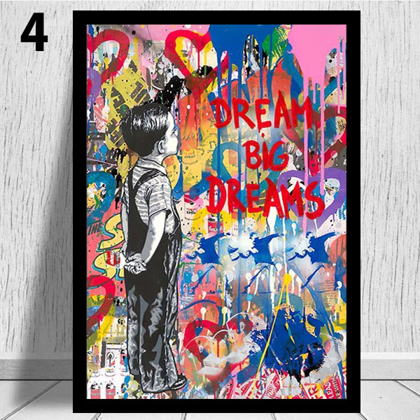 単品 額入り アートポスター 33×43cm 枠付きフレーム絵画 バンクシー