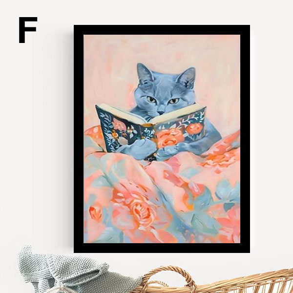 単品 額入り アートポスター 33×43cm 枠付きフレーム絵画 本を