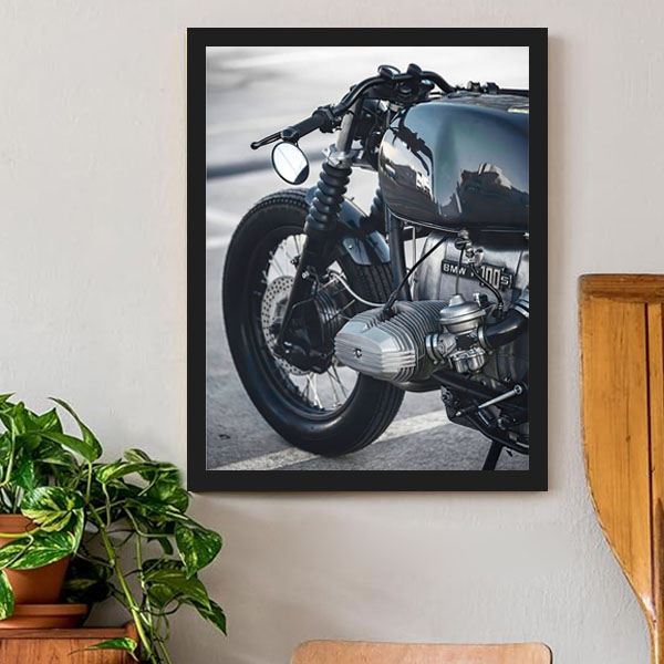 単品 額入り アートポスター 33×43cm 枠付きフレーム絵画 バイク