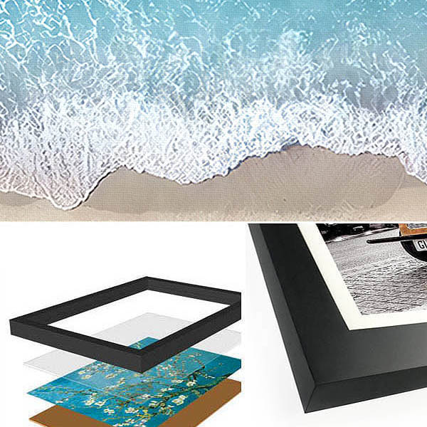 単品 33×43cm アートパネル 枠付きフレーム絵画 海 ボード カモメ 南国