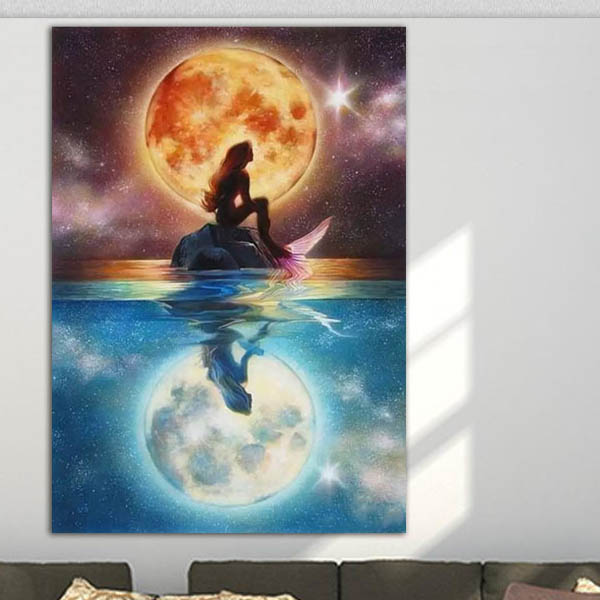 中級 フル ダイヤモンドアート キット ビーズ刺繍 人魚姫 マーメイド