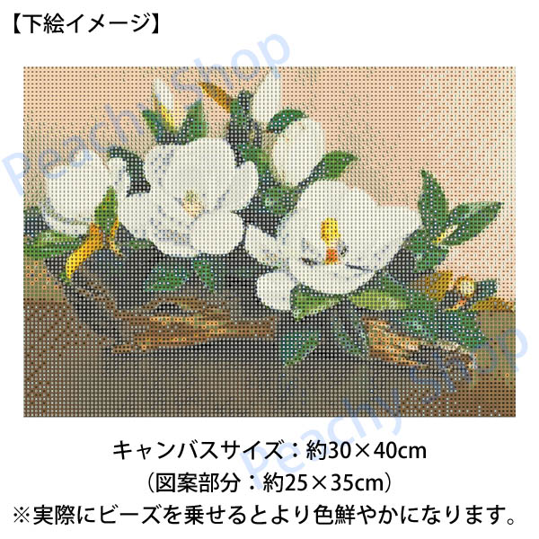 中級 フル ダイヤモンドアート キット ビーズ刺繍 白い花