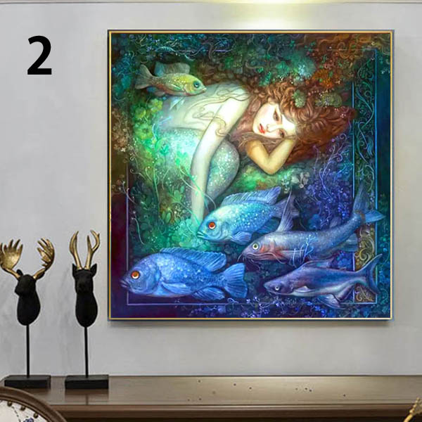 初級 フル ダイヤモンドアート キット ビーズ刺繍 人魚姫 マーメイド