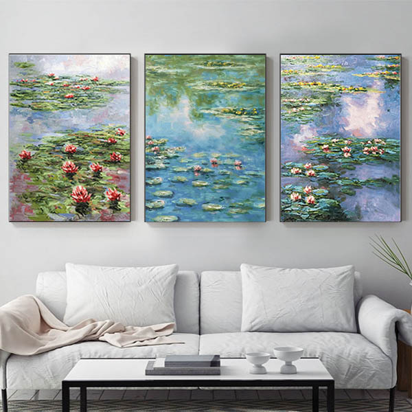 中級 フル ダイヤモンドアート キット ビーズ刺繍 モネ 睡蓮 スイレン