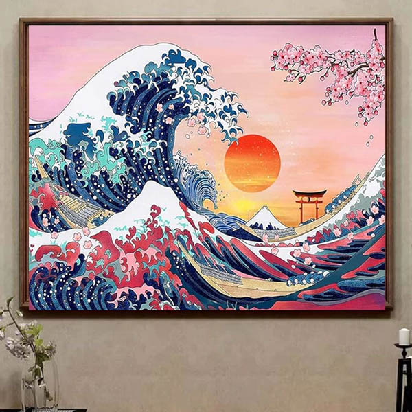 ダイヤモンドビーズ完成品【水彩画風現代アート】 楽天市場】【激安挑戦・厳選品質】 ダイヤモンドアート 初心者