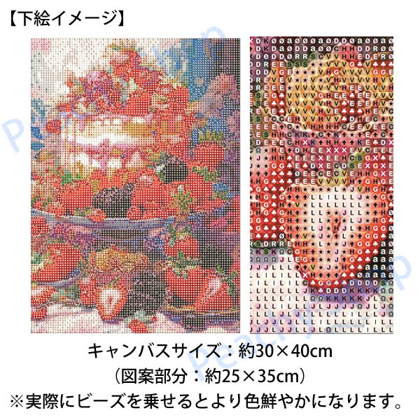 いちご様 ダイヤモンドアート 中級 フル ダイヤモンドアート キット ビーズ刺繍 イチゴ パン