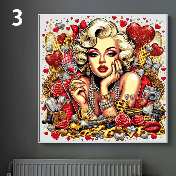 初級 フル ダイヤモンドアート キット ビーズ刺繍 マリリンモンロー