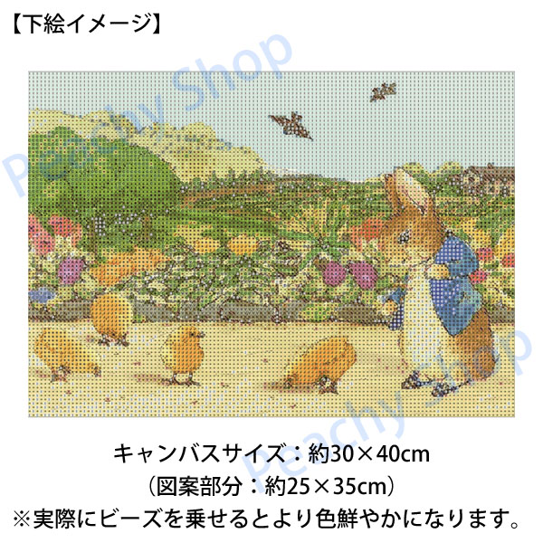 中級 フル ダイヤモンドアート キット ビーズ刺繍 ピーターラビット