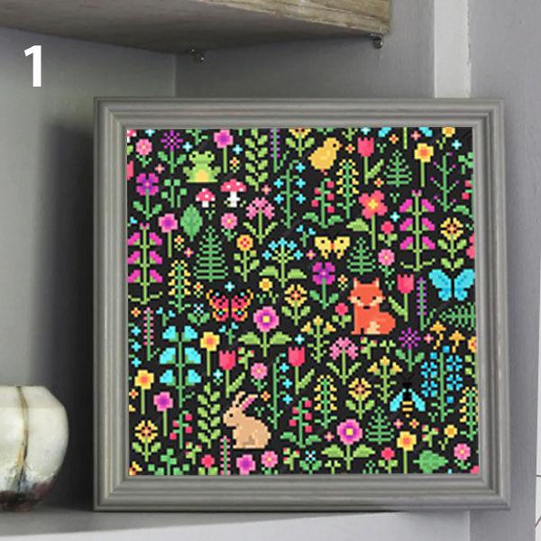 初級 フル ダイヤモンドアート キット ビーズ刺繍 ドット画風 花