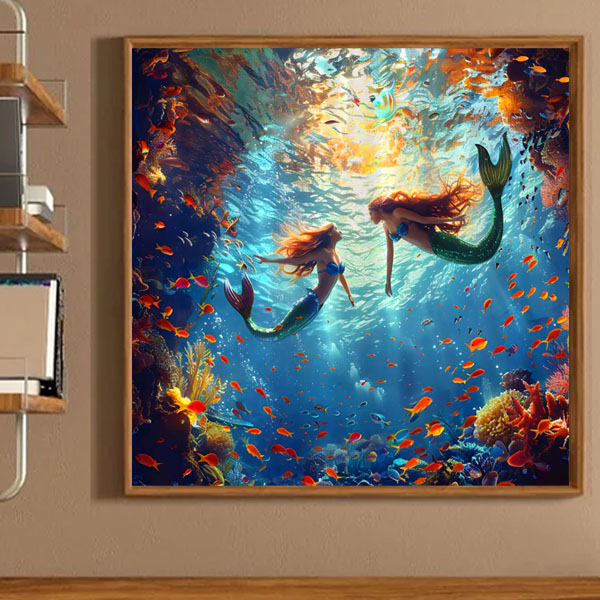 準上級 フル ダイヤモンドアート キット ビーズ刺繍 人魚 マーメイド