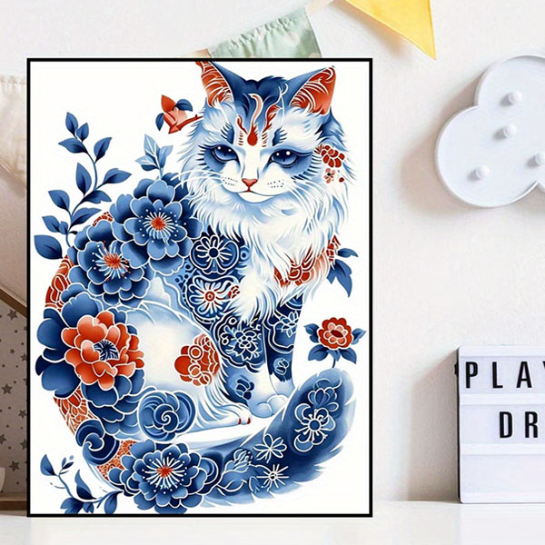 ラインストーンビーズ ハーフ ダイヤモンドアート 刺繍キット 牡丹 菊