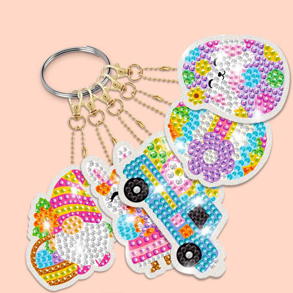 キーホルダー 制作キット ダイヤモンドアート ラインストーン 15個入り